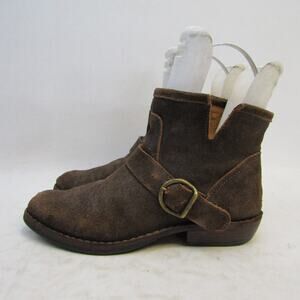 Fiorentini + Baker Womens Size 37 EUR Brown Rough Leather Ankle Boots Bootie